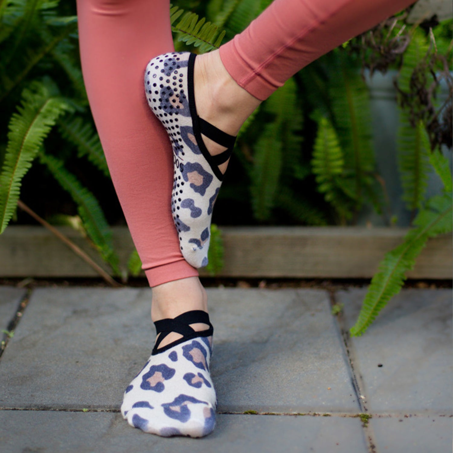 Leopard Print Ballet Grip Socks for Pilates and Yoga - SOCK-IT & CO.
