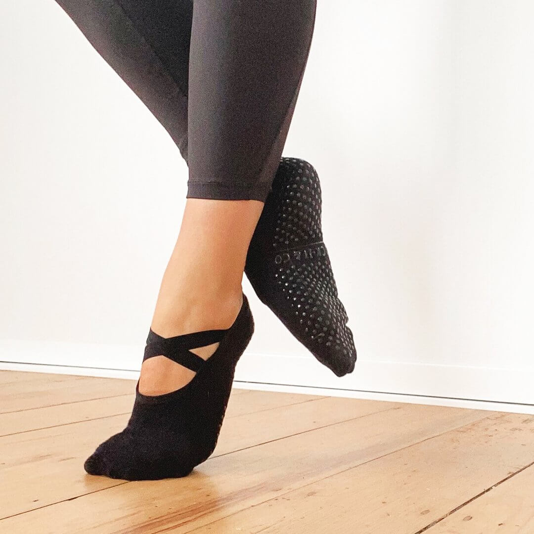 Black Ballet Non-Slip Grip Socks - Sock-It & Co.