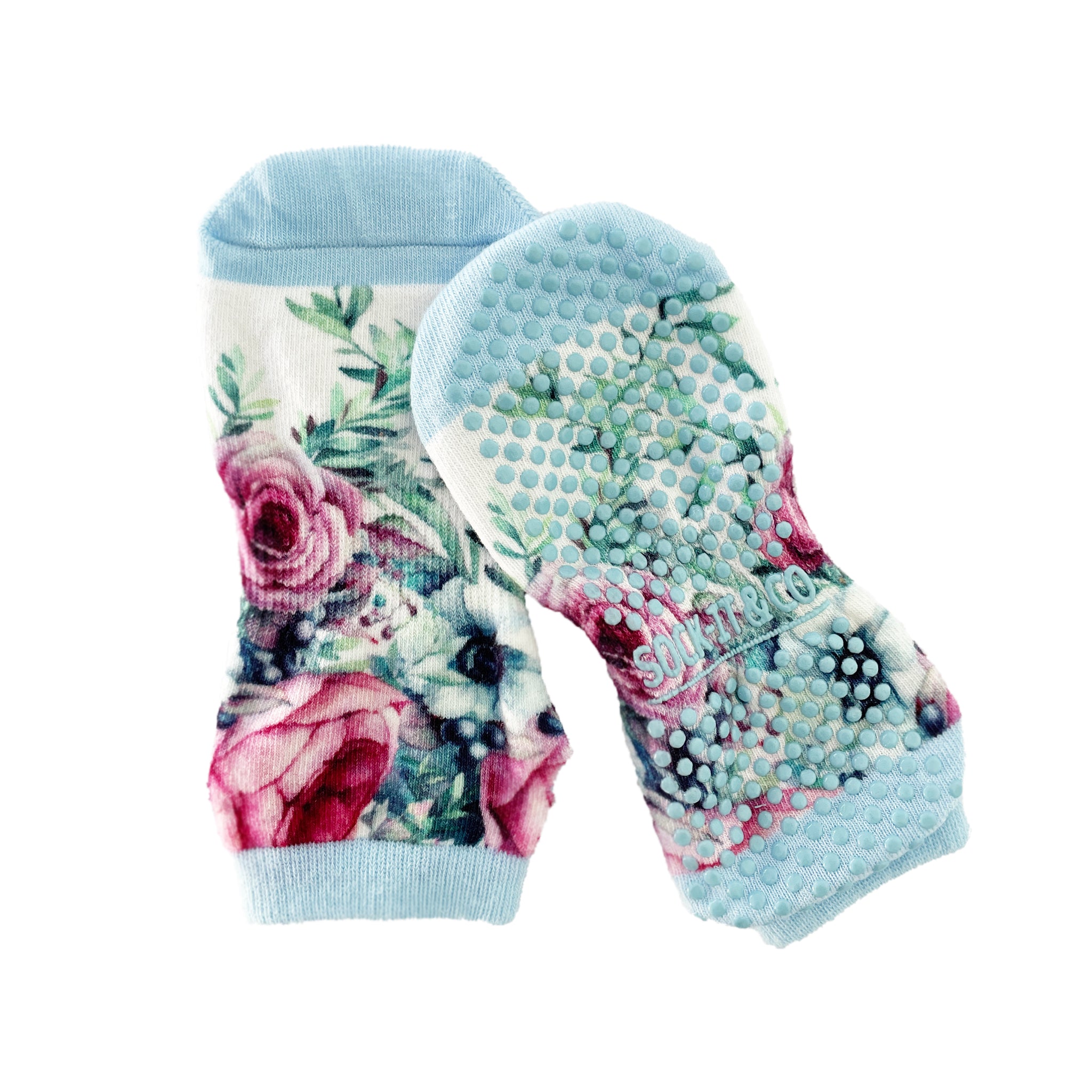 Non-Slip Grip Yoga Socks with Straps Studio Socks for Women Pink 3