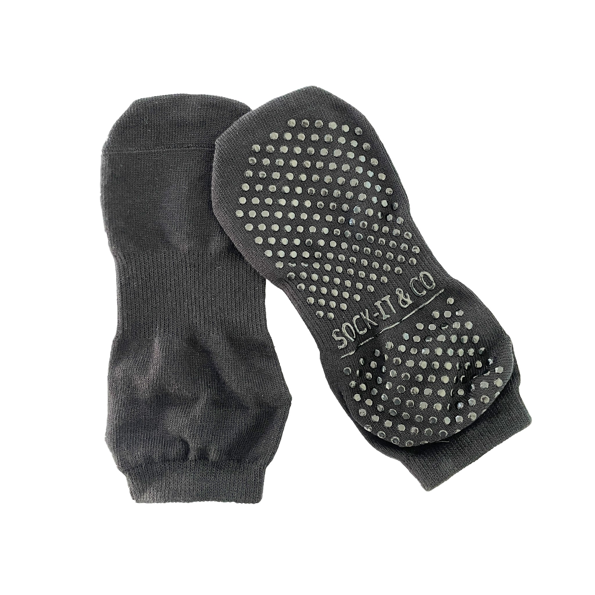 Toeless Black Non Slip Grip Sock